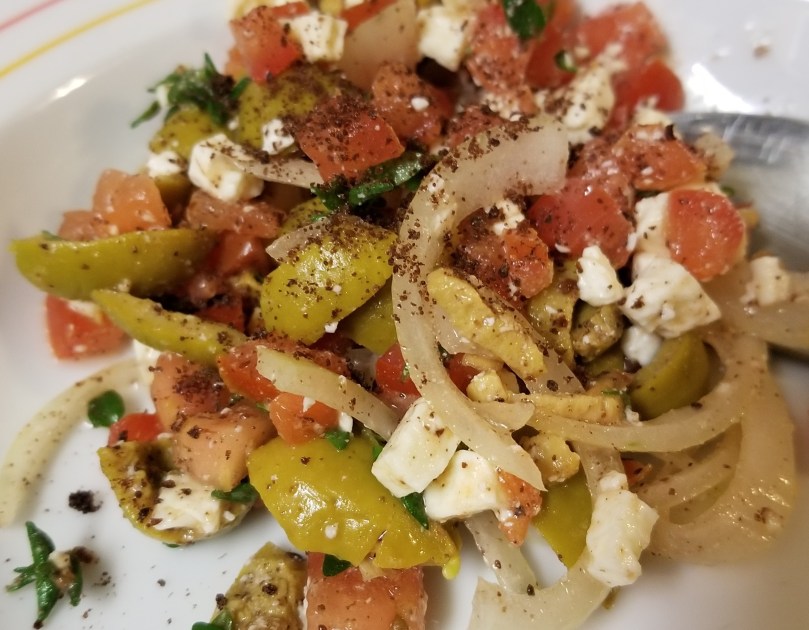 green olive and thyme salad